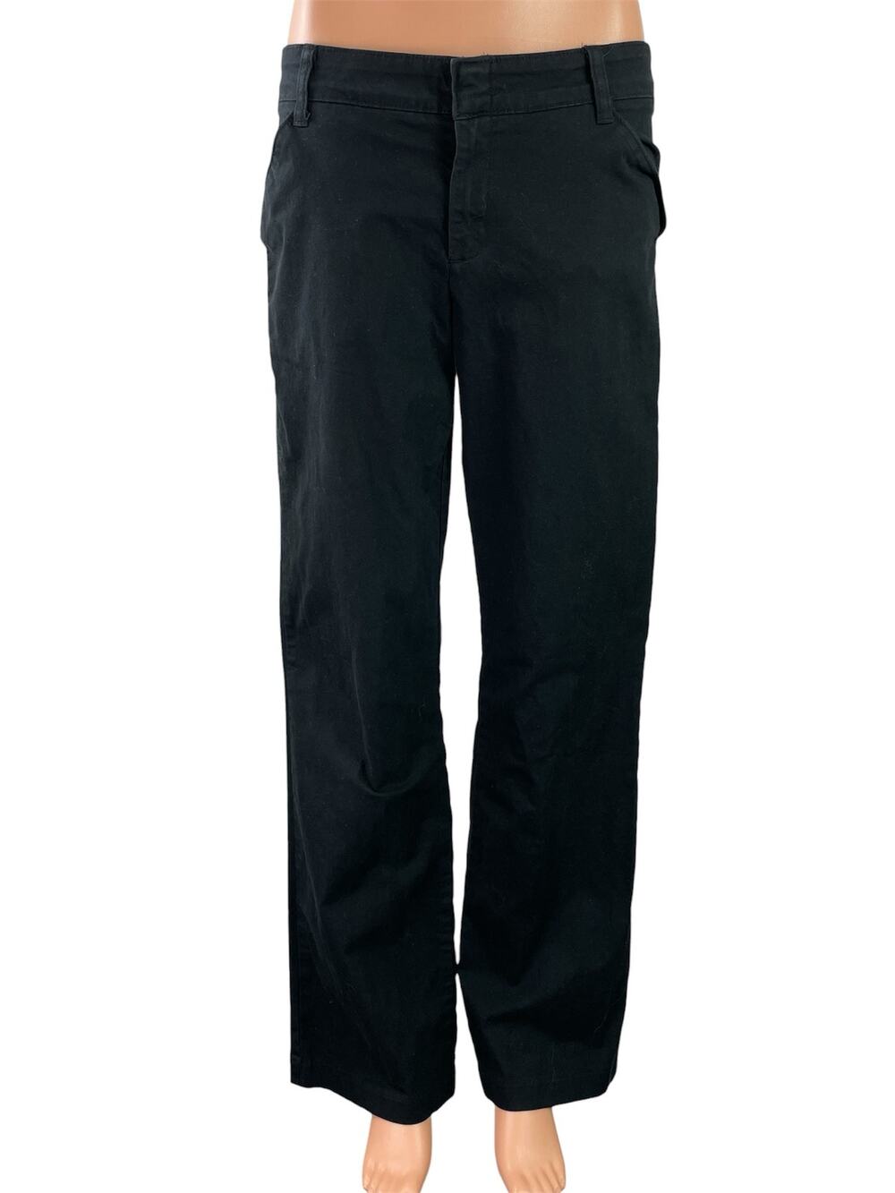 Dickies Womens Black Low Rise Straight Wide Leg Casual Denim Jeans Pants Size 8